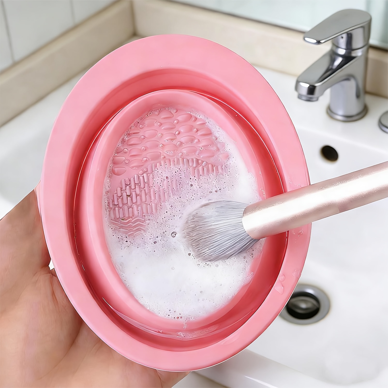 Cosmetic Sponge - 접이식 실리콘 메이크업 브러쉬 클리너 볼,