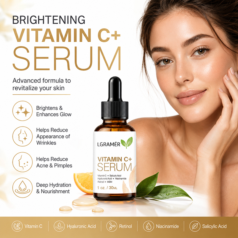 비타민 C+ 히알루론산 함유 브라이트닝 안티에이징 수분 - Vitamin C Serum Face 리뷰 및 가격