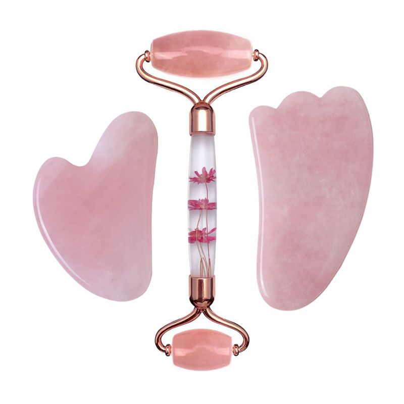 로즈 쿼츠 영원한 꽃 롤러 페이셜 마사지기, 구아샤 스 - Jade Roller Gua Sha 리뷰 및 가격
