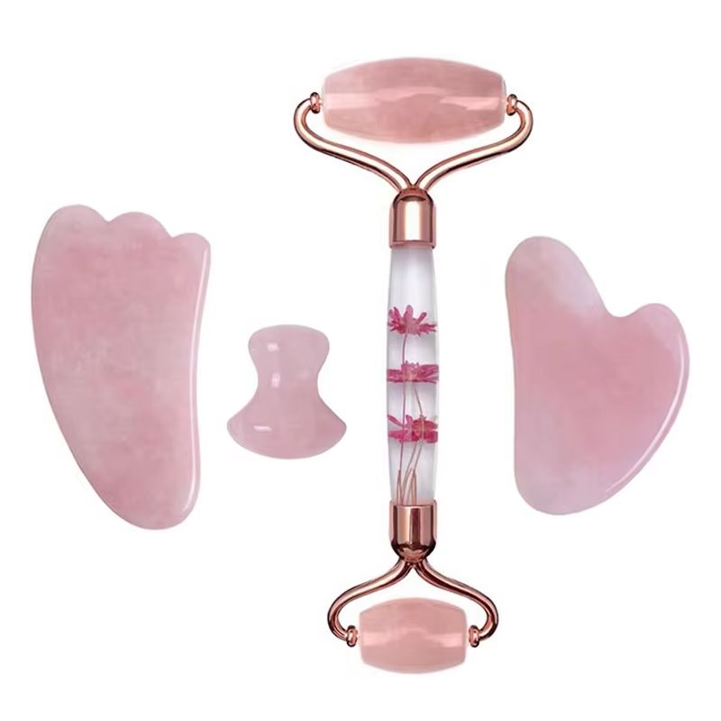 로즈 쿼츠 영원한 꽃 롤러 페이셜 마사지기, 구아샤 스 - Jade Roller Gua Sha 리뷰 및 가격