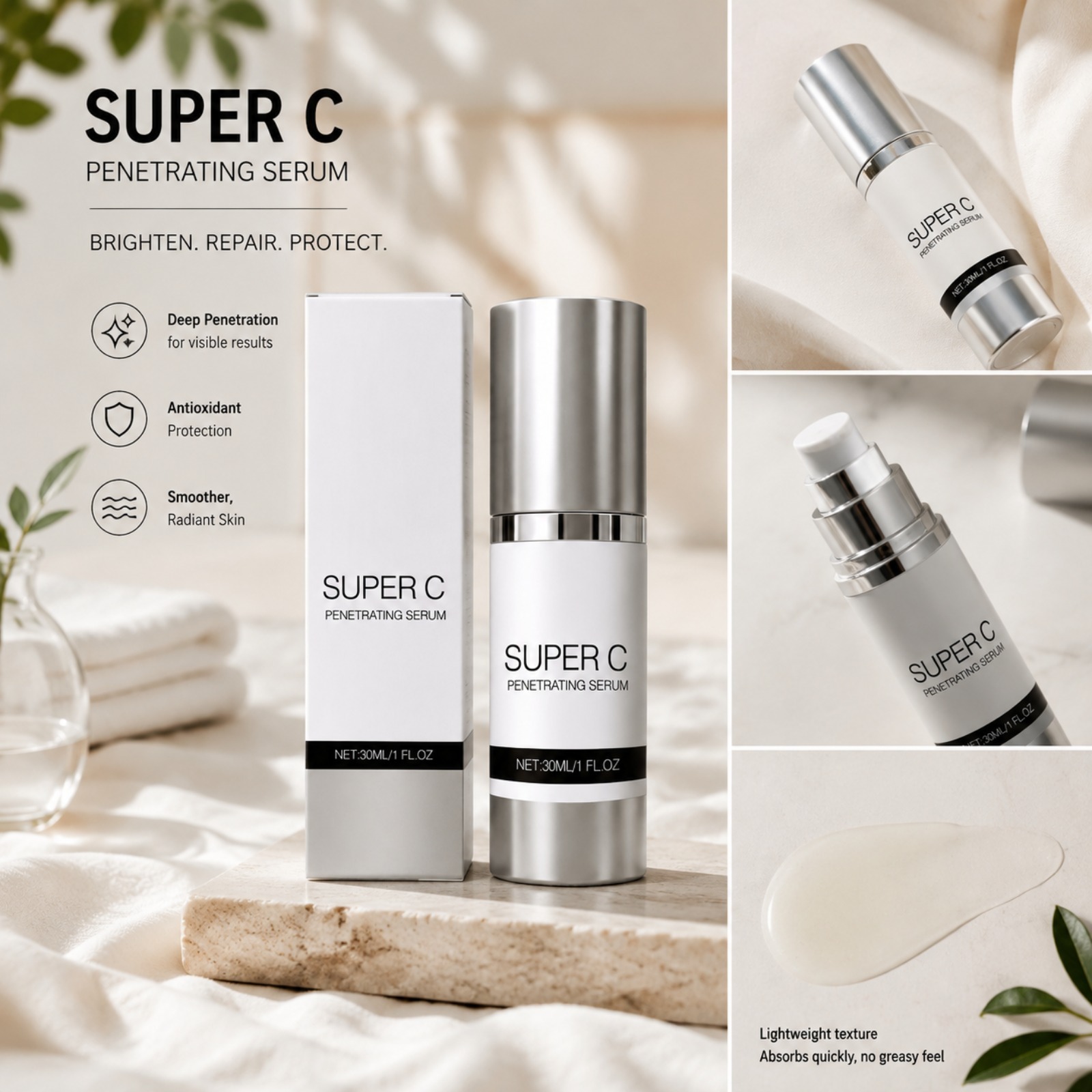 비타민 C 페네트레이팅 세럼, 탄력 강화 및 수분 공급 - Vitamin C Serum Face 리뷰 및 가격