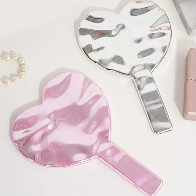 1Pcs 핸드헬드 메이크업 거울 러브 하트 거울 여성용 - Beauty Love Makeup 리뷰 및 가격