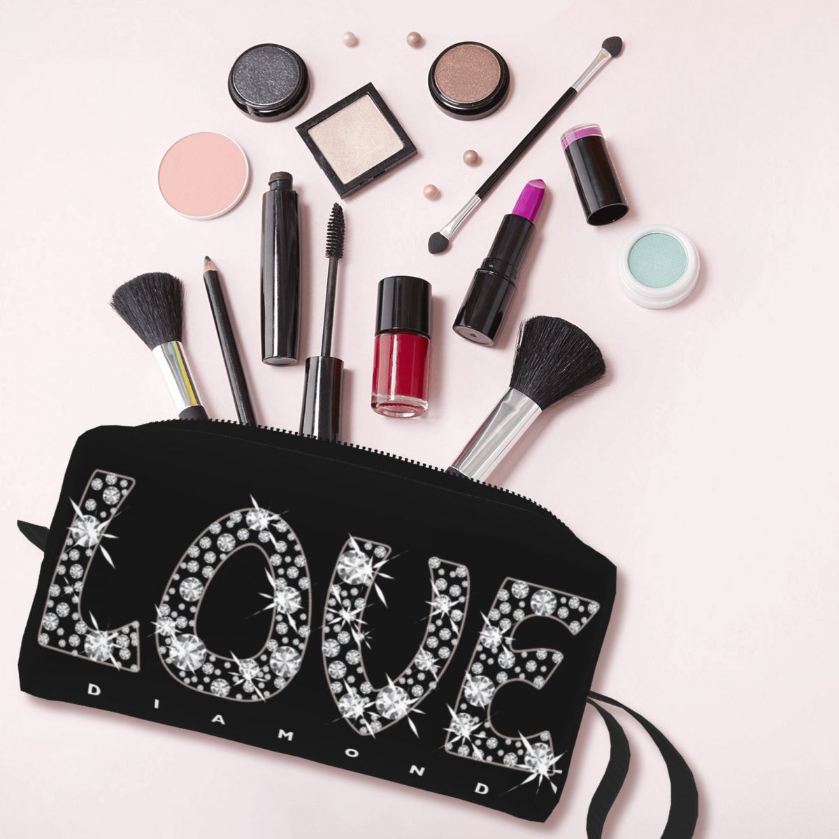 여성용 맞춤형 러브 다이아몬드 화장품 가방, 블링 라인 - Beauty Love Makeup 리뷰 및 가격